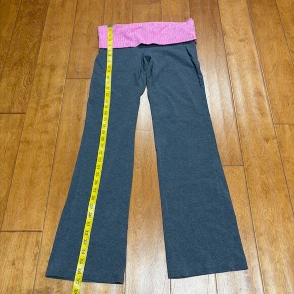 Victorias Secret LOVE PINK Flare Foldover Yoga Pants Y2K Size M Bling Spellout - Picture 8 of 12
